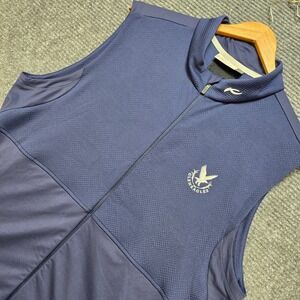 KJUS Gleneagles Mens XXL Blue Golf Vest Quarter Zip Performance Sleeveless